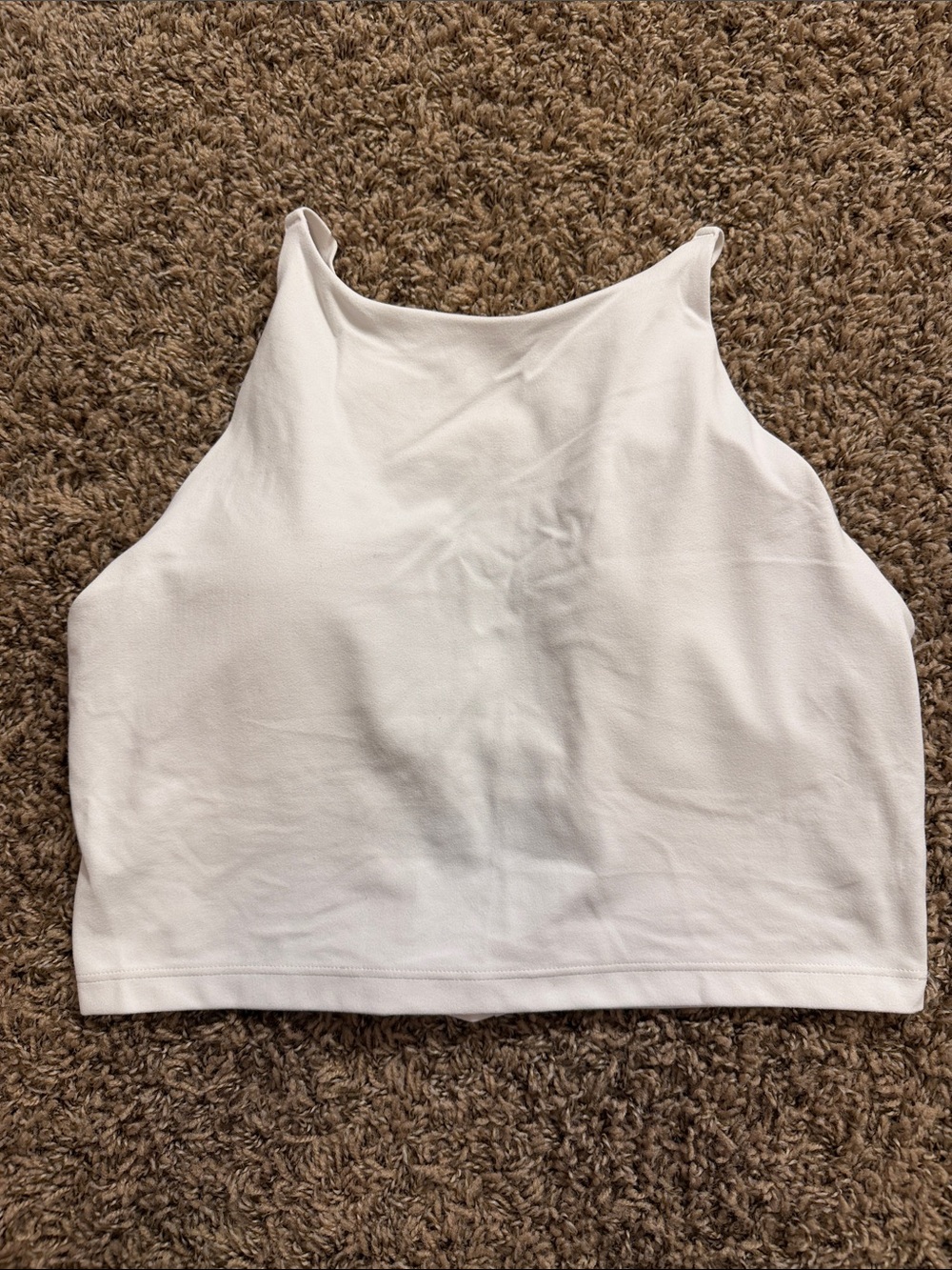 Athleta White High-Neck Cropped Tank Top